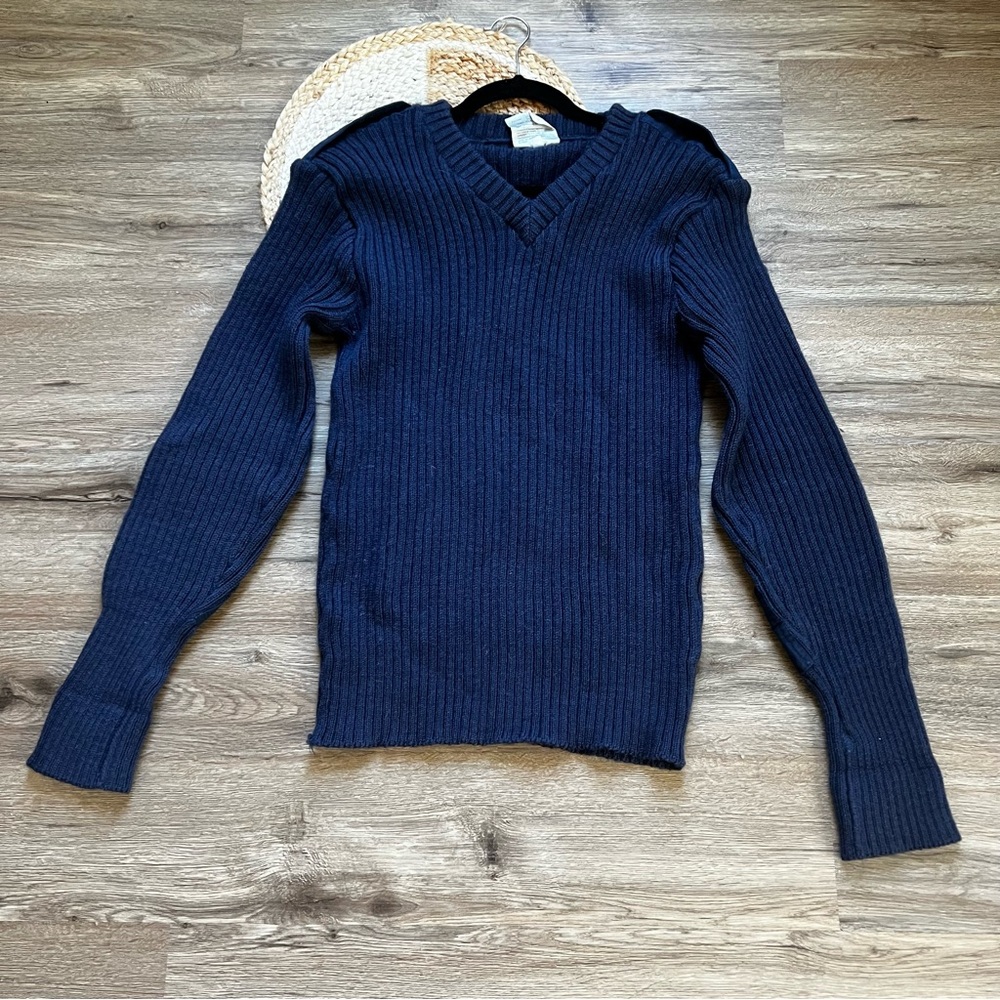 BRIGADE QUARTERMASTER Vtg Pure Wool Military Sweater
